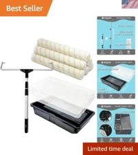 18 Inch Painting Roller Kit Pro Grade 10 PC Set Paint Tray and Liner, Rollers...