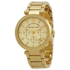 MICHAEL KORS PARKER GOLD TONE S/STEEL+CHRONOGRAPH DIAL+CRYSTAL,DATE WATCH-MK5701