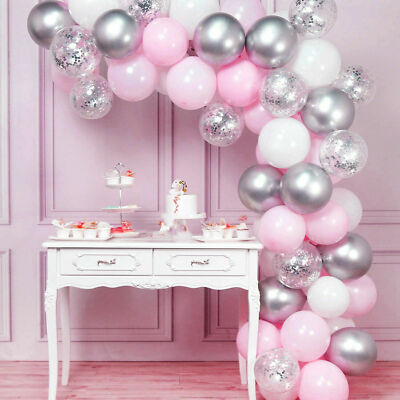 100 Ballons Rose Blanc Fuchsia. Ballons De Mariage, Ballon Helium