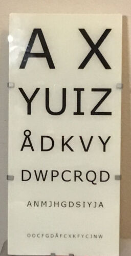 Vtg. IKEA Gyllen Eye Exam Chart 3D Wall Mounted Light Art Piece Circa Working - Afbeelding 1 van 5