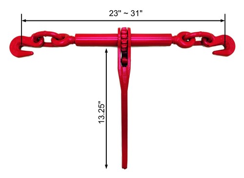 (Paquete de 4) Carpeta de carga de trinquete de alta resistencia de 5/16" x 3/8" con ganchos de agarre, 5400 libras - Imagen 3 de 3