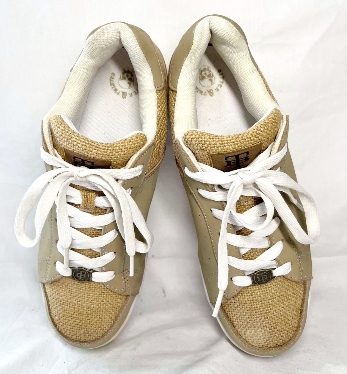 Tan Leather Canvas Bitter Twisted Skull Skateboard Shoes  display picture 1