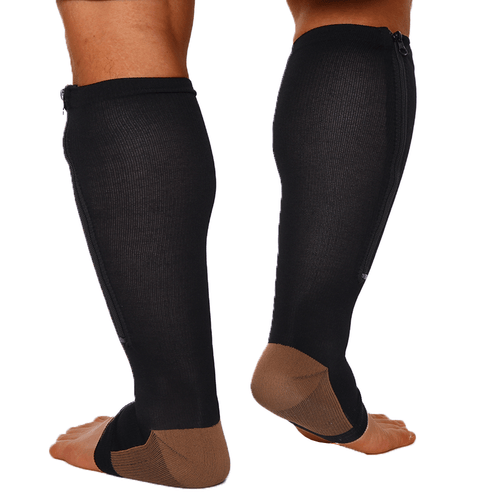 Copper Zipper Compression Socks Leg Support Stockings Men Women 20-30mmHg Gift - Picture 10 of 14