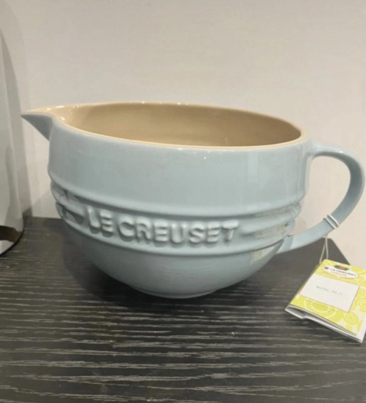 Le Creuset Stoneware Blue Large Mixing Jug or Batter Bowl New.