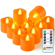 Homemory 12Pack 400+Hour Remote Control Flameless Candles 2/4/6/8H Timer Led ...
