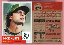Nick Kurtz 2025 Topps MLB Living Set Base Rookie RC A's #879