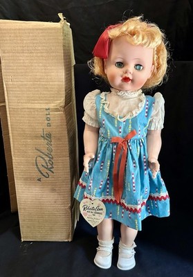 VTG 1958 Roberta Ann Luxurious Hair Walker Doll 22  Roberta Doll Co Box Tag RARE