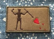 BLACK BEARD PIRATE FLAG 2x3 Embroidered Morale Patch Hook Backing Brand New