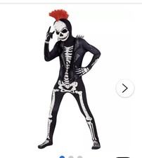 Kids Punk Skeleton Skin Suit Costume