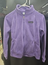 Columbia Fleece Jackets Girls Size Medium 10/12 Purple Full Zip Long Sleeve