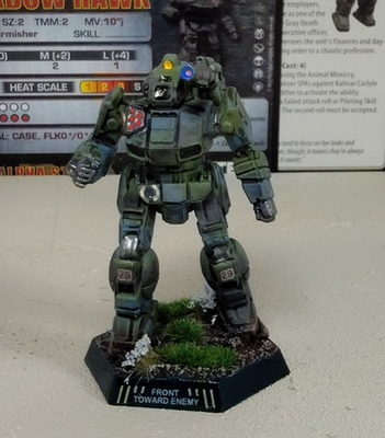 #ad Battletech Pro Painted Shadow Hawk Mech With Pilot And Mech Cards $45.00