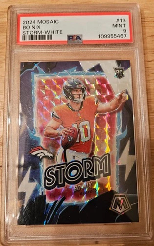 2024 mosaic bo nix storm white /25 psa 9