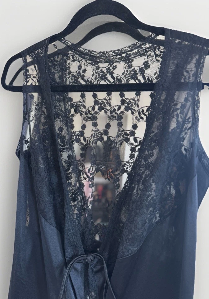 Mono Jersey Vintage Años 70 Jenelle of California Negro Encaje Peel A Boo Recortado Foto 2 de 4