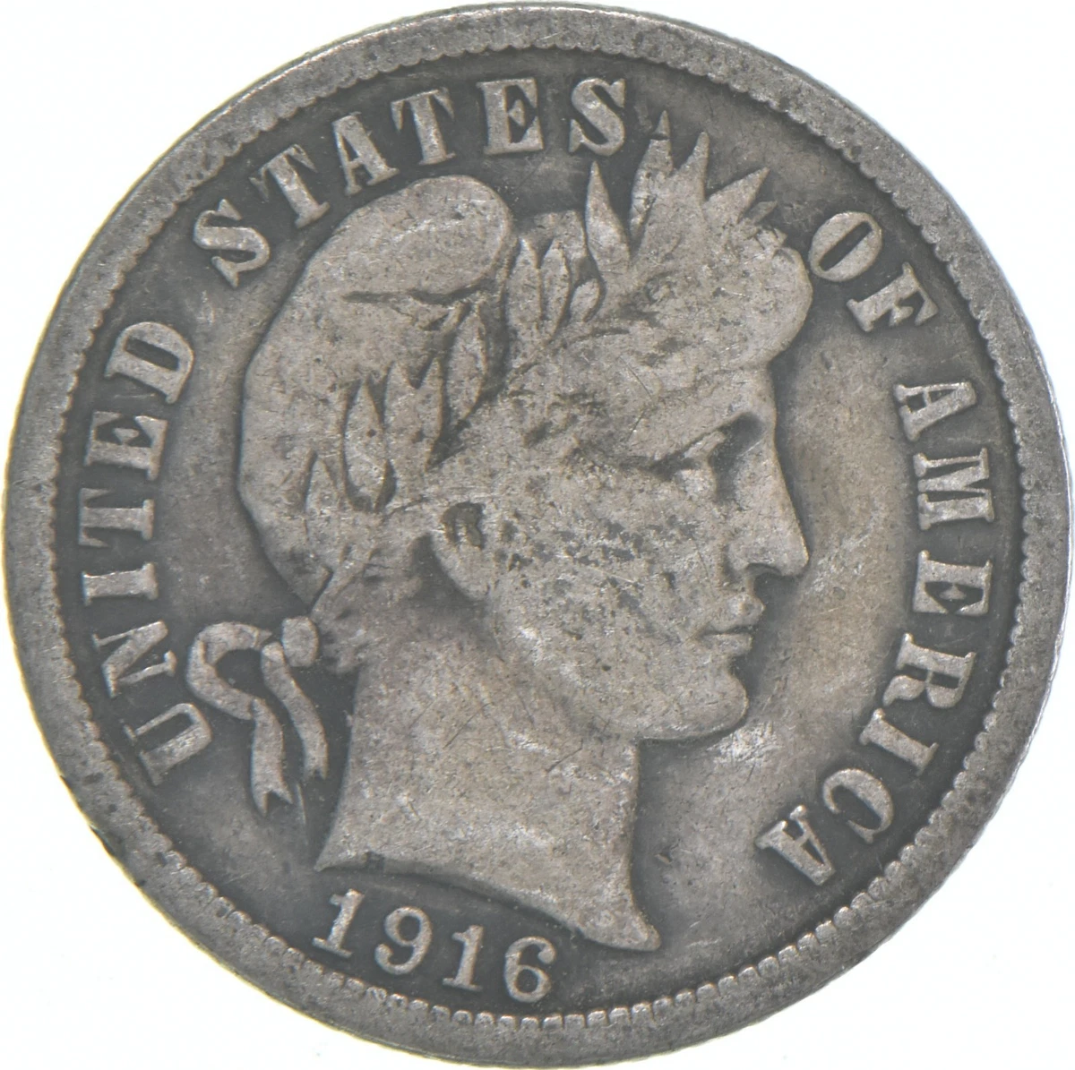 (稀少な状態)アメリカ合衆国　バーバー ダイム銀貨　1916 S 稀少な状態)アメリカ合衆国 バーバー ダイム銀貨 1916 S 稀少な状態