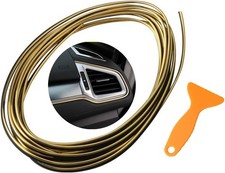 33 Ft Car Interior Moulding Trim Strips Universal Auto Gap Fillers Golden