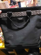 Versace Fragrances Black Canvas Shoulder Bag Travel Handbag Overnight Gym Tote