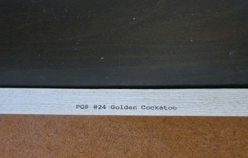MCM 1960s VTG Gravel Mosaic Art Golden Cockatoo On A Branch 24x8.5” Wooden Frame - Picture 11 of 14