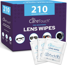 210 Count Lens Wipes for Eyeglasses, Eyeglass Cleaning Wipes Pre-Moistened Indiv