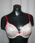 Womens Body by Victoria Perfect Shape Bra Red White Heart Print Valentine 32 DDD