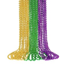 SHAOQINLIN 12 PCS Mardi Gras Beads, 33'' Metallic Gold Green Purple Mardi Gra...