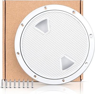 Boat Hatch White 4'' 6'' 8'' Round Non Slip Inspection Hatch w/Detachable Cover for