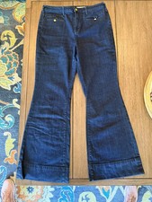 Anthropologie Pilcro and the Letterpress Superscript Flare Jean Dark Wash Sz 32