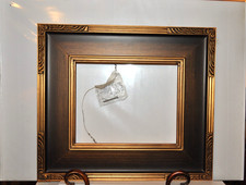 8 X 10 FLAT PANEL DARK BRONZE 3 1/2" WIDE PICTURE FRAME w/ ART DECO CORNERS