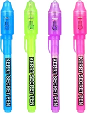 Invisible Ink Pen with UV Light Secret Message Pen Spy Pens Magic Invisible Mark