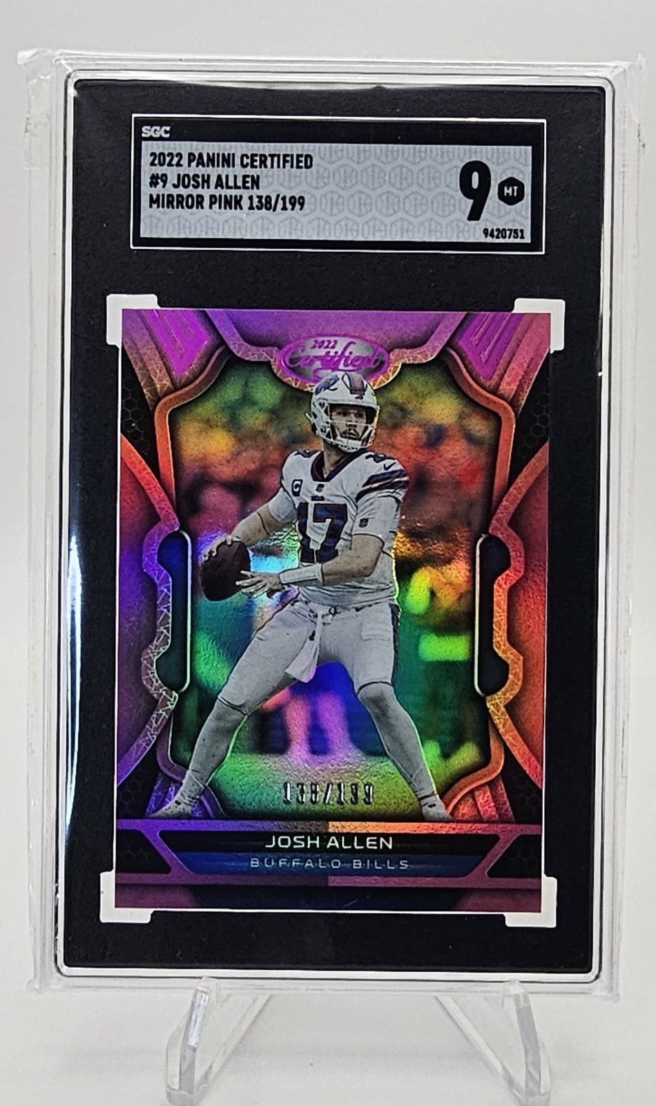 🔥2022 Prizm Certified #9 Josh Allen Mirror Pink 138/199🔥