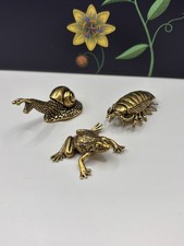 Brass Insect Collection - Superb Brass Isopod Brass Frog Brass Snail Figurines