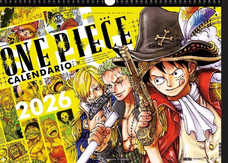 ONE PIECE CALENDARIO 2026 ESCLUSIVA LUCCA COMICS & GAMES 2025 NUOVO BLISTERATO