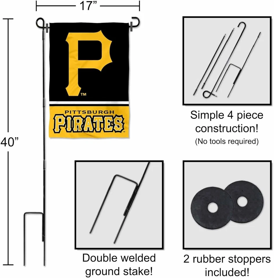 PITTSBURGH PIRATES---GARDEN FLAG AND POLE - Image 3 of 3