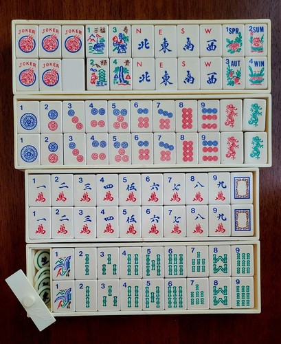 Vintage Crisloid Mah Jongg Set ~ 164 Bakelite Tiles With Case + Lots Of Extras - Picture 2 of 23