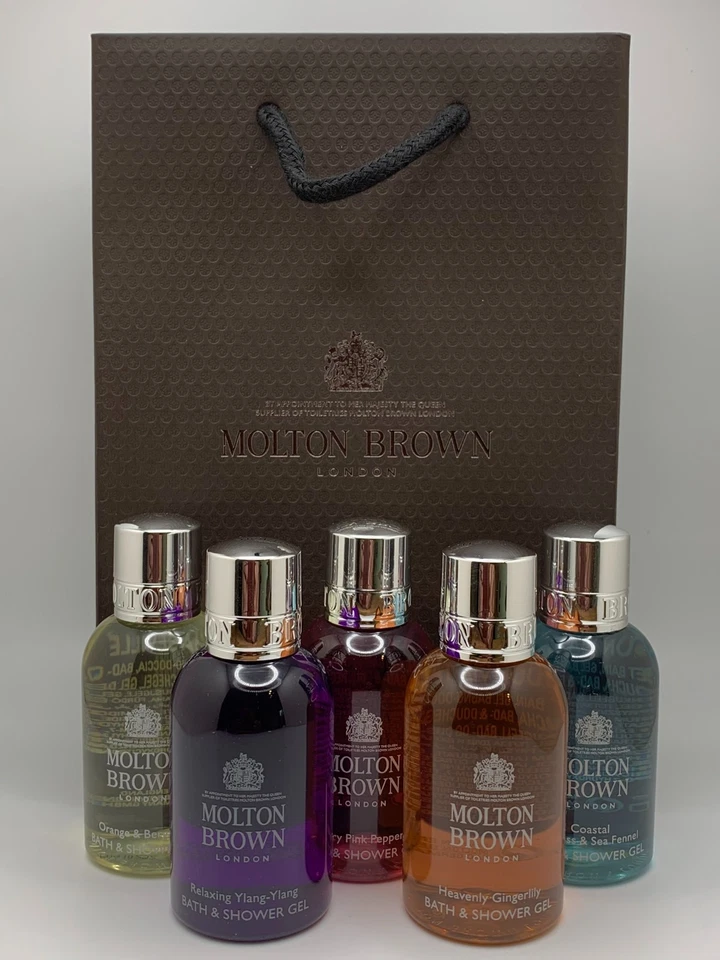 Molton Brown Ladies Bath and Shower Gel Gift Set (5 x 50ml Bottles & Gift Bag)