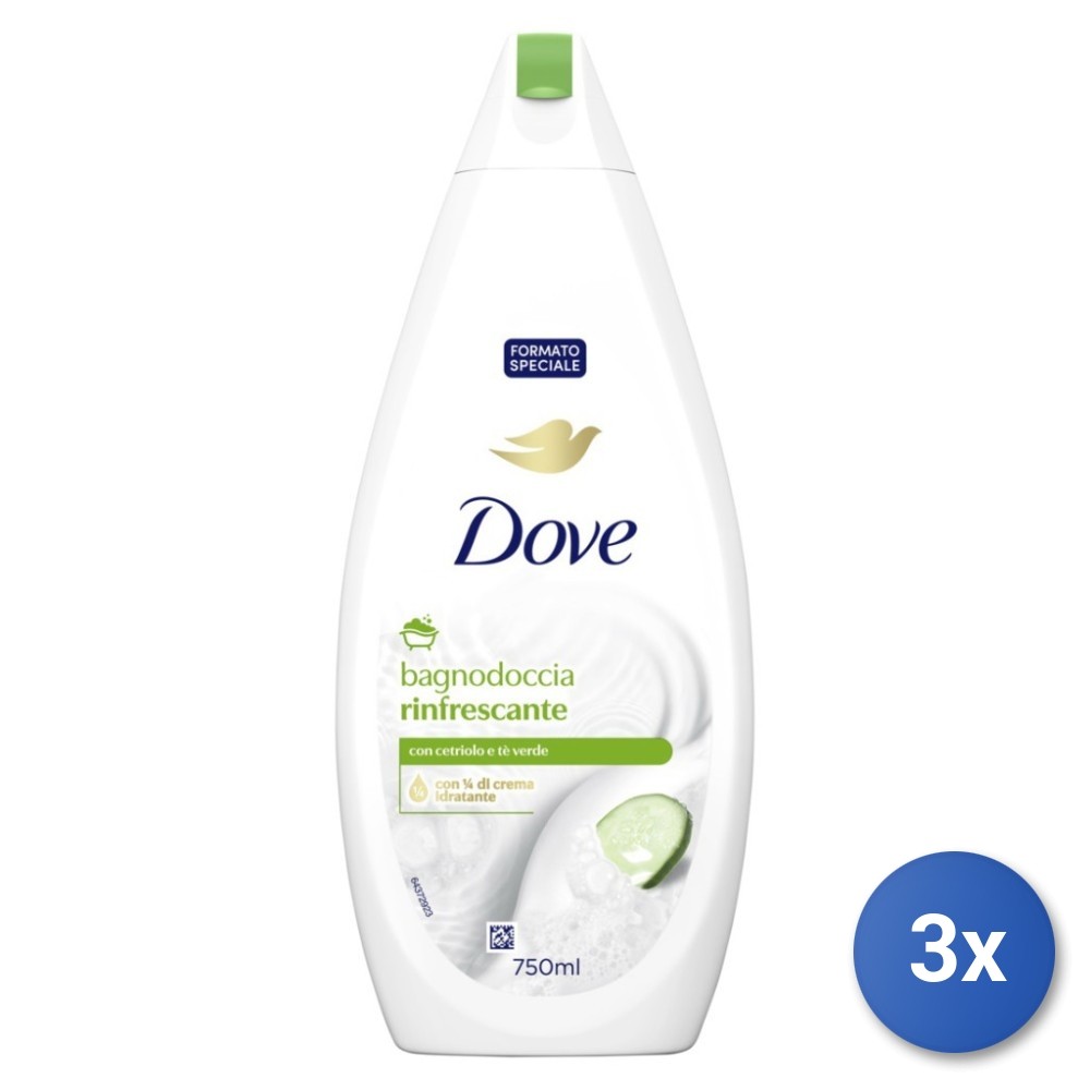 Dove Bath & Shower Gel Refreshing Bath And Shower Cream Gel For Women 750 Ml - Image 2