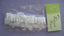 White Satin Victoria Lynn Bridal Wedding Lace Garter