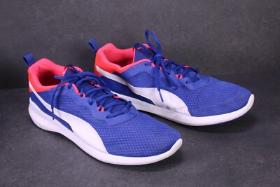 Puma Sneaker Pacer Herren Sportschuhe Gr. 46 blau weiß neon pink Mesh SB2111