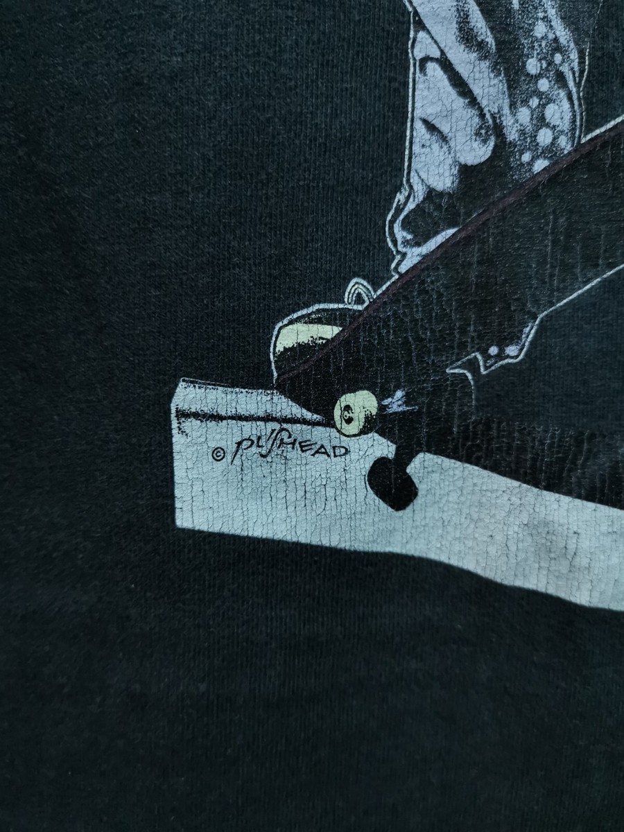 VINTAGE 90's THRASHER MAGAZINE PUSHEAD SKATE T SHIRT L SANTA VINTAGE 90's THRASHER MAGAZINE PUSHEAD SKATE T SHIRT L SANTA