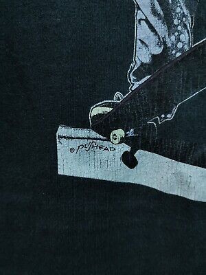 VINTAGE 90's THRASHER MAGAZINE PUSHEAD SKATE T SHIRT L SANTA VINTAGE 90's THRASHER MAGAZINE PUSHEAD SKATE T SHIRT L SANTA