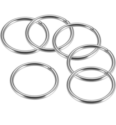 201 Edelstahl O Ring 50 mm (1,97'') Außendurchmesser 4 mm 6 Stück geschweißt Rundring