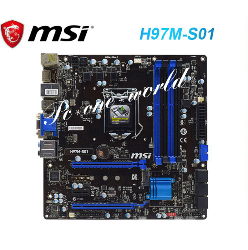 CPU メモリ付き MSI H97M-S01 LGA1150 MSI H97M-S01 Desktop Motherboard Intel H97 LGA 1150 DDR3