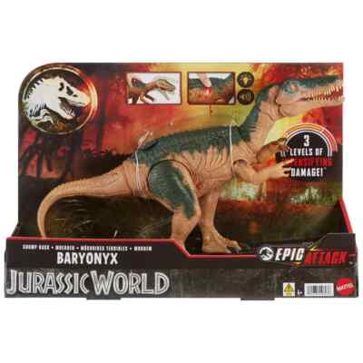 JURASSIC WORLD Epic Attack Dinosaur 15'' BARYONYX - Lights - Sound - Motion (NEW)