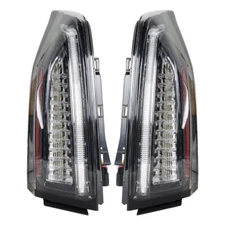 Silscvtt Left+Right Side Tail Lights For 2013-2018 Cadillac ATS LED Clear Black