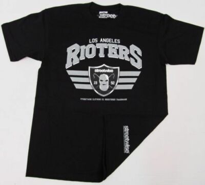 STREETWISE RIOTERS T-shirt Urban Streetwear Tee Men's Black NWT