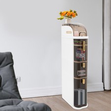 4-Tier Narrow Storage Cabinet with Wheels For Bathroom Kitchen Small Space 98cm