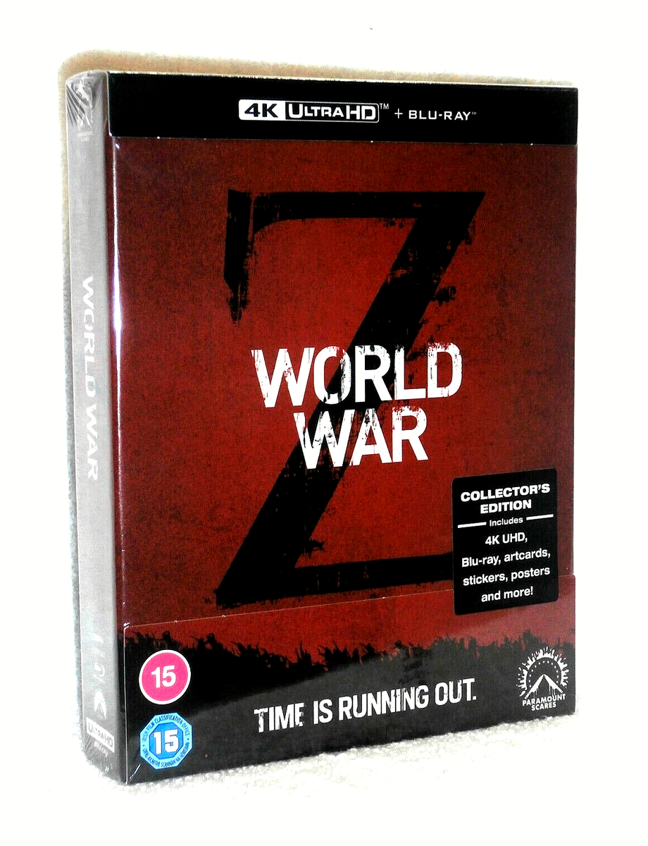 World War Z (2-Disc) (4K/Blu-ray, 2024, STEELBOOK) NEW Brad Pitt