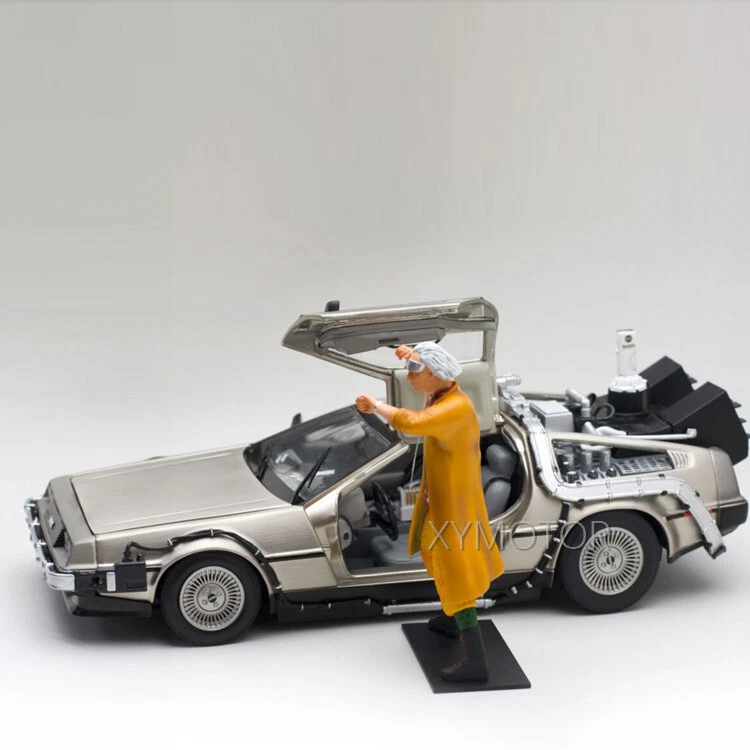 Sunstar 1:18 Back to the future Ⅰ Ⅱ Ⅲ Time machine Fly Diecast Car model gift - Image 2 of 4