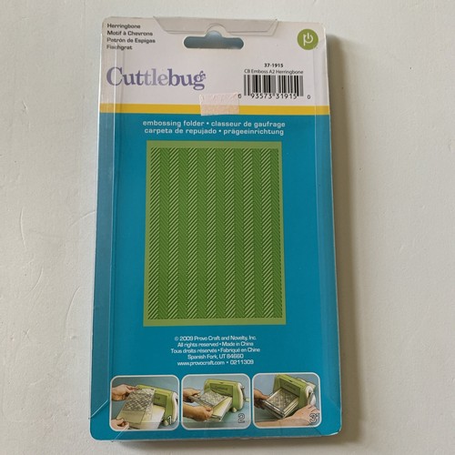 HERRINGBONE Cuttlebug Embossing Folder Set 37-1915 NEW In Package - Picture 2 of 2