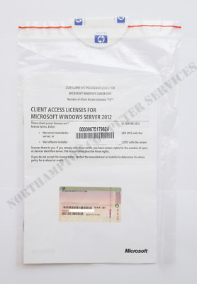 Neu, versiegelt Windows Server 2012/R2 5 Benutzer HP CALS X14-97758 701606-A21 - MwSt.