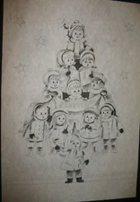 * TRI CHEM HG ND GREETINGS CHILDREN CHRISTMAS TREE  24"X36" Picture to paint